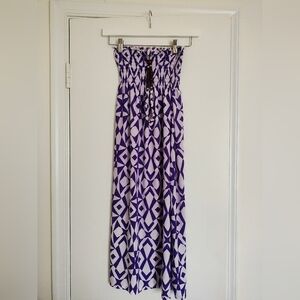 Chillipop | Girls Purple Patterned Childrens Dress in S 7/8